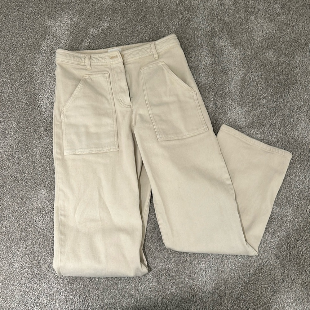 ARITZIA Wilfred Free Cream Straight Leg Jean